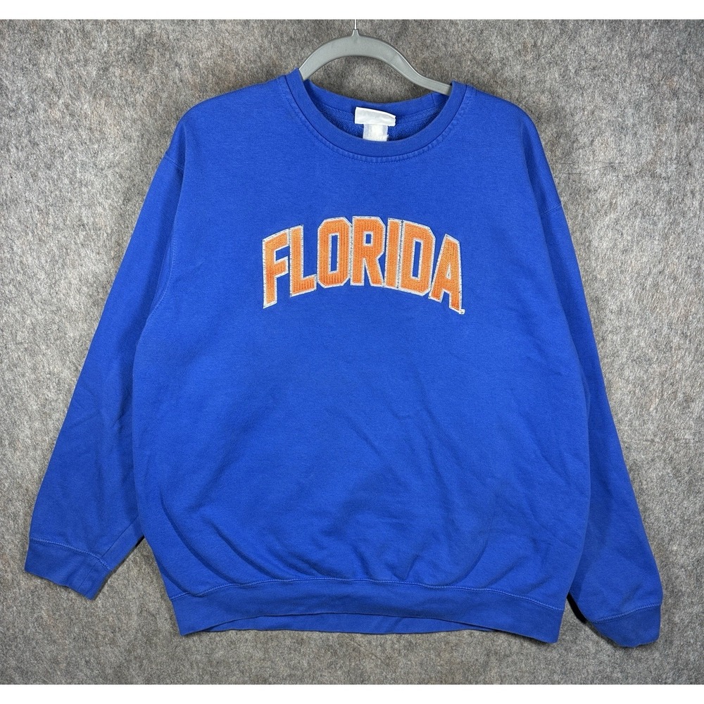 Florida Gators Majestic Section 101 Blue Embroidered Crewneck Sweatshirt Adult M